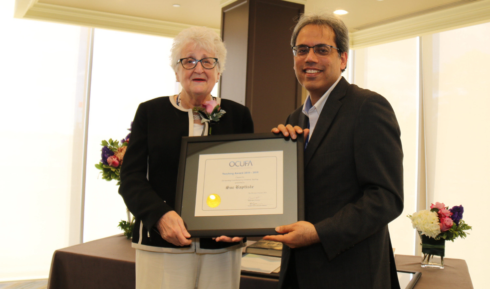 Sue Baptiste OCUFA Award