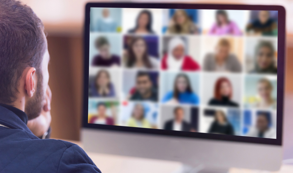 Man looking at computer screen