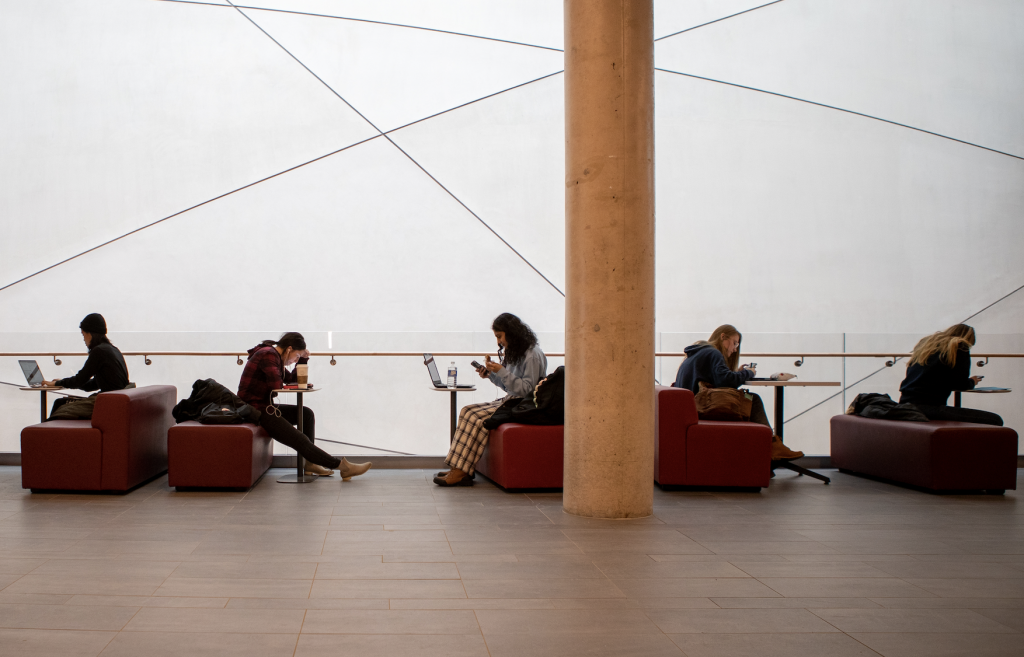 Photo of students working in a study space
