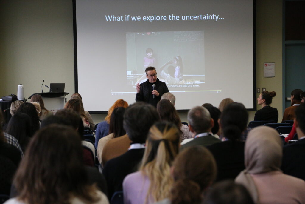 Keynote speaker, Ron Beghetto, discusses generative AI at the 2023 Innovations in Education Conference.