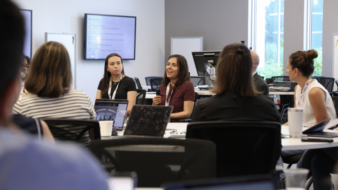 Feature image Panelists speak to new faculty members at New Faculty Orientation in August 2024.